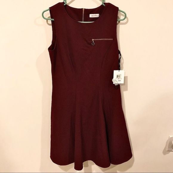 Calvin Klein Dresses & Skirts - NWT Calvin Klein Red Wine A-Line Dress Size 10